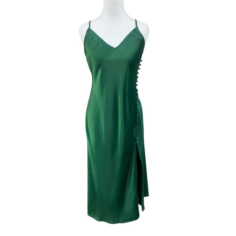NEW Banana Republic Asymmetrical Button Slit Midi Maxi Dress Sz 2 Petite